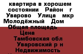 квартира в хорошем состоянии › Район ­ г.Уварово › Улица ­ мкр.Молодёжный › Дом ­ 2 › Общая площадь ­ 30 › Цена ­ 500 000 - Тамбовская обл., Уваровский р-н Недвижимость » Квартиры продажа   